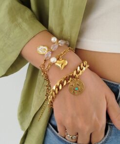 Alternative view of Βραχιόλι Ατσάλινη Αλυσίδα και Καρδούλα