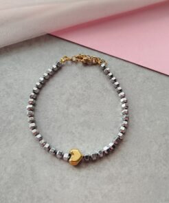 Βραχιόλι Heart Touch με Ασημί Αιματίτη