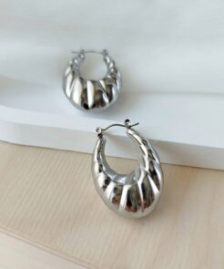  Σκουλαρίκια ατσάλινοι οβάλ κρίκοι