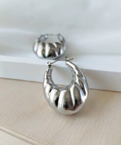  Σκουλαρίκια ατσάλινοι οβάλ κρίκοι