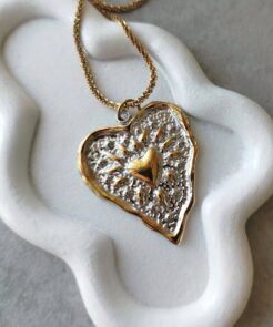 Κολιέ ατσάλινη αλυσίδα καρδιά