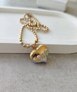 Κολιέ ατσάλινη αλυσίδα καρδιά