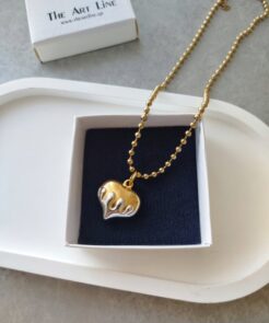 Κολιέ ατσάλινη αλυσίδα καρδιά