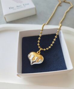 Κολιέ ατσάλινη αλυσίδα καρδιά