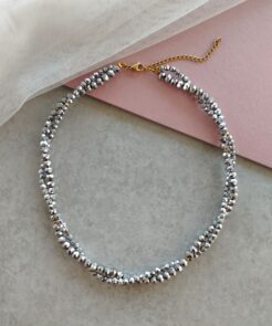 Κολιέ ασημί κρύσταλλα