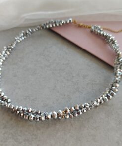 Κολιέ ασημί κρύσταλλα