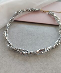 Κολιέ ασημί κρύσταλλα