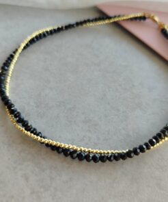 Κολιέ μαύρα κρύσταλλα και πέτρες