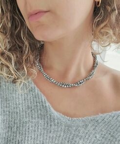 Κολιέ ασημί κρύσταλλα