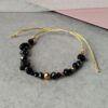 Βραχιόλι μαύρα κρύσταλλα χρυσό κορδόνι