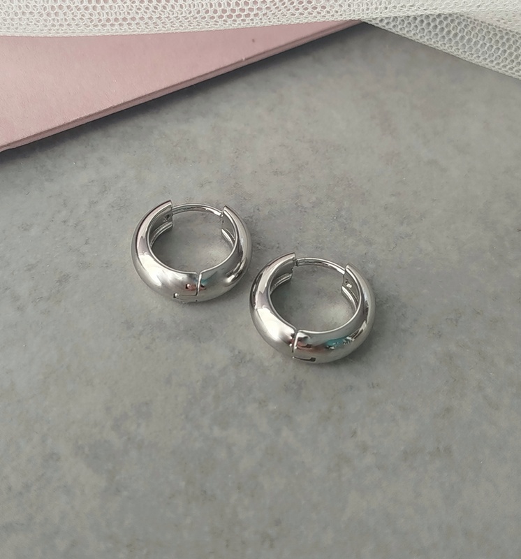 Σκουλαρίκια Ατσάλινα Mini Hoops Ασημί - Image 3