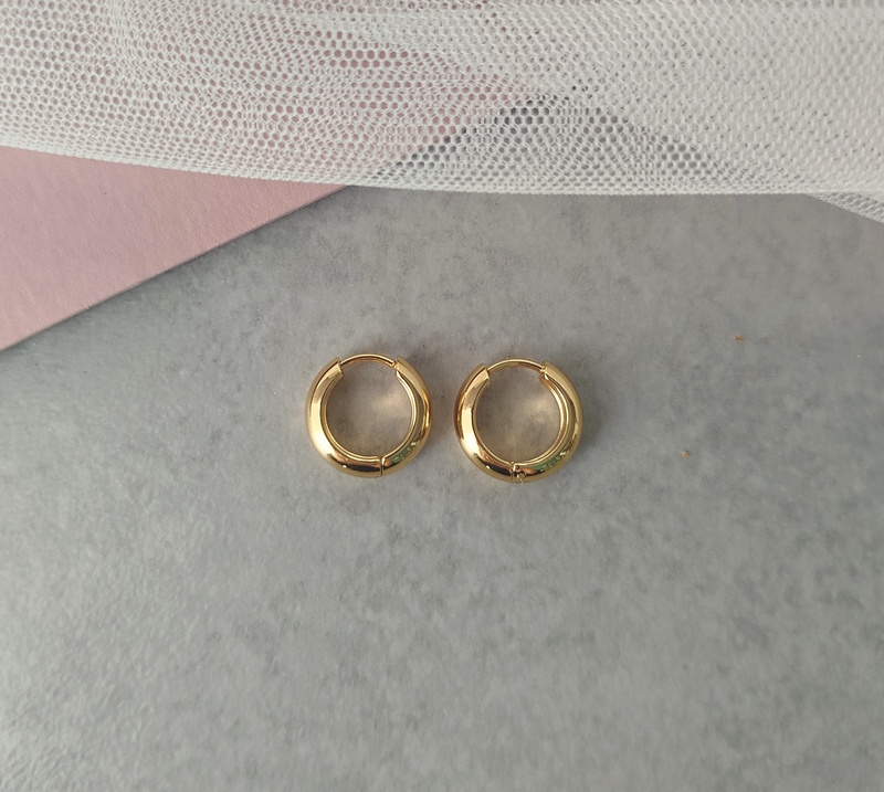 Σκουλαρίκια Ατσάλινα Mini Hoops Χρυσό