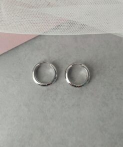 Σκουλαρίκια Ατσάλινα Ασημί Κρικάκια