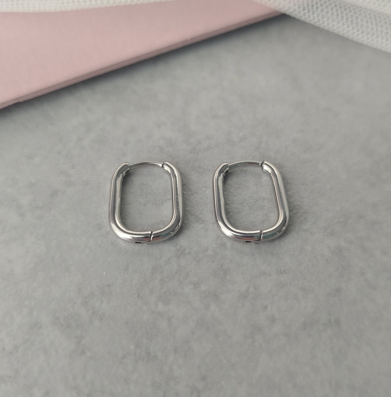 Κρικάκια Ατσάλινα Παραλληλόγραμμα Ασημί