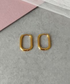 Κρικάκια Ατσάλινα Παραλληλόγραμμα Χρυσό