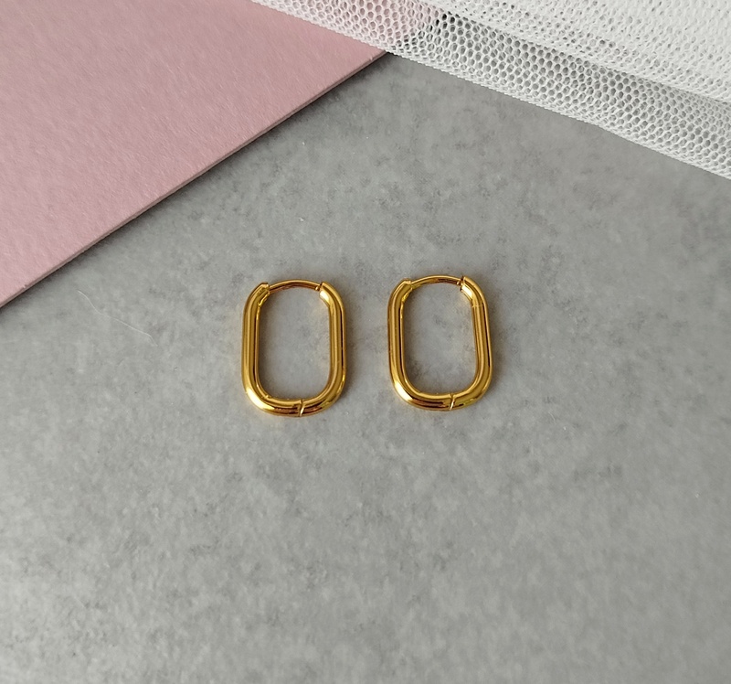 Κρικάκια Ατσάλινα Παραλληλόγραμμα Χρυσό