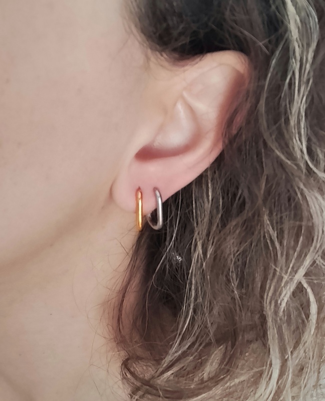 Κρικάκια Ατσάλινα Παραλληλόγραμμα Ασημί - Image 5