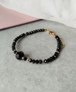 Βραχιόλι μικρά μαύρα κρύσταλλα