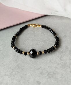 Βραχιόλι μικρά μαύρα κρύσταλλα
