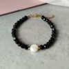 Βραχιόλι μαύρα κρύσταλλα πέρλα