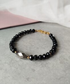 Βραχιόλι μαύρα κρύσταλλα