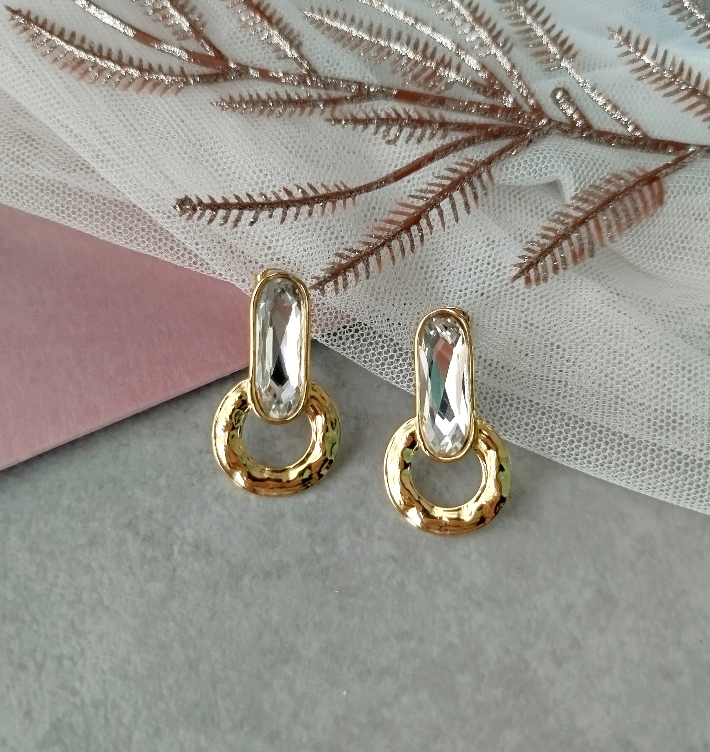 Σκουλαρίκια ατσάλινα χρυσά