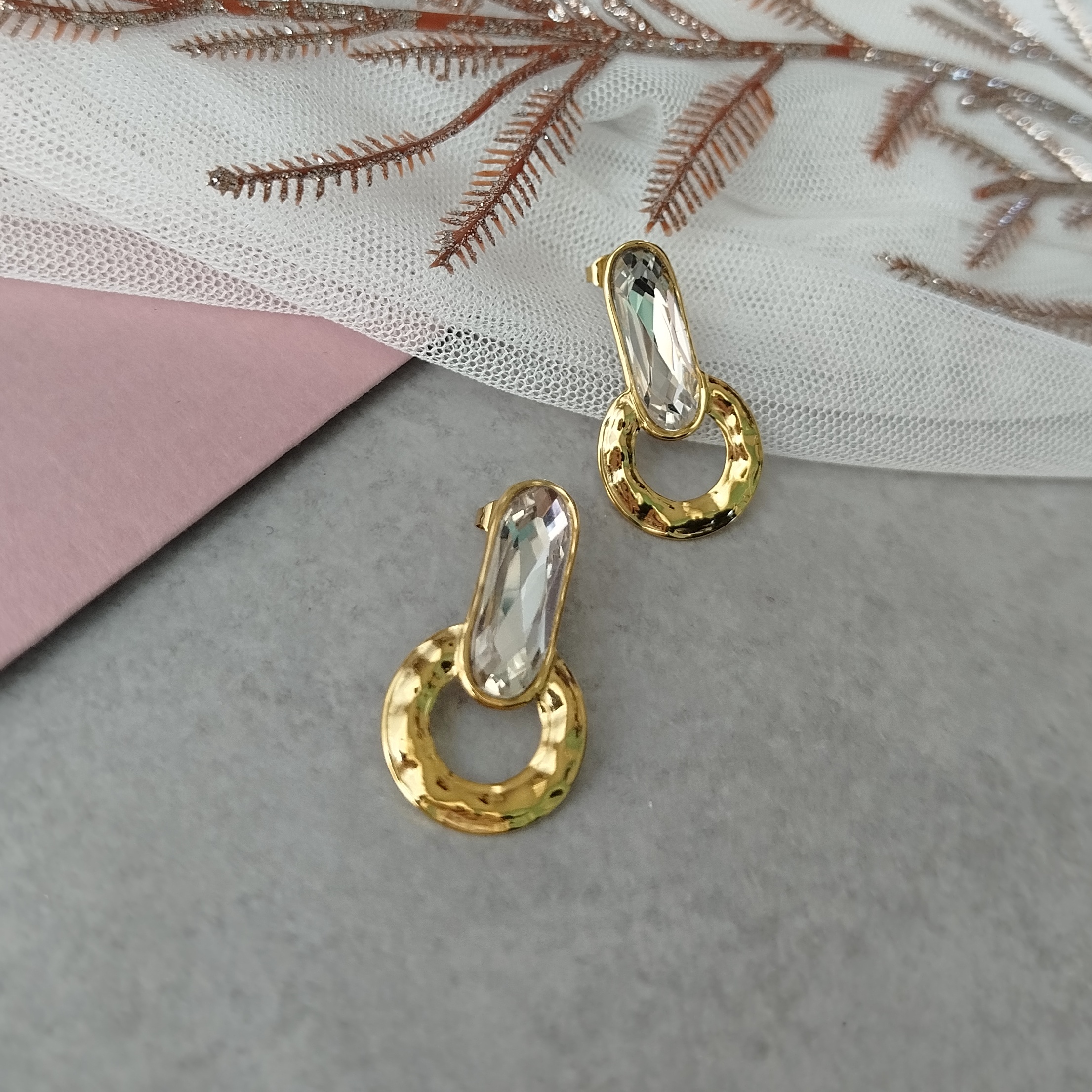 Σκουλαρίκια ατσάλινα χρυσά