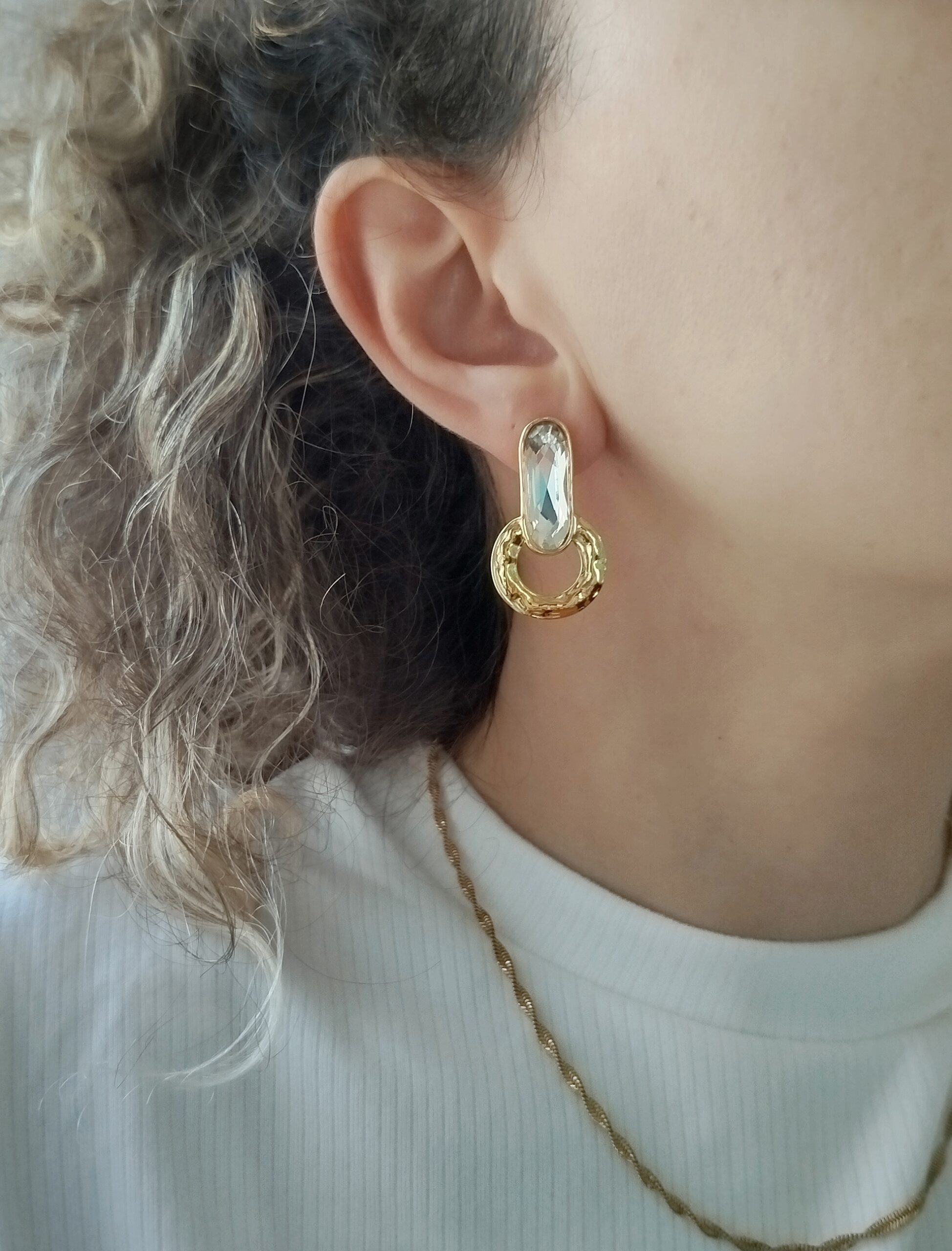 Σκουλαρίκια ατσάλινα χρυσά