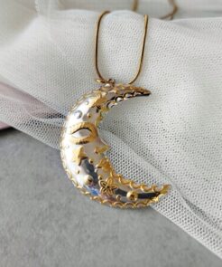 Κολιέ ατσαλι αλυσίδα φεγγάρι