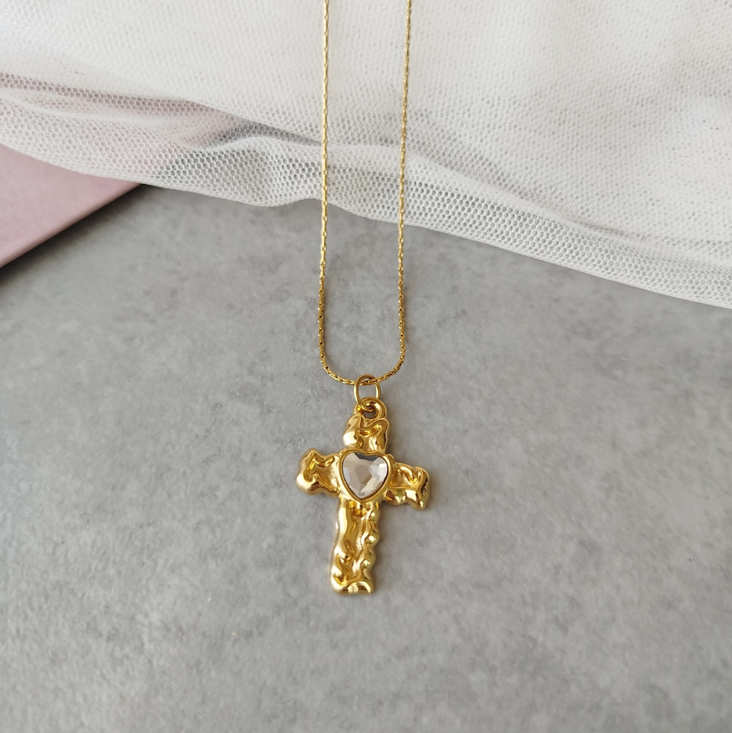 Κολιέ Ατσάλινη Αλυσίδα με Σταυρό - Image 3