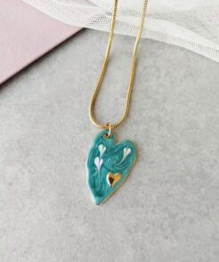 Κολιέ ατσαλι αλυσίδα καρδιά