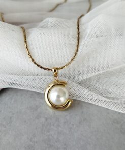 Κολιέ ατσαλινη αλυσίδα μενταγιόν