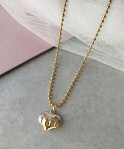 Κολιέ ατσάλινη αλυσίδα καρδιά
