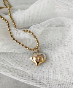 Κολιέ ατσάλινη αλυσίδα καρδιά