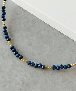 Κολιέ navy blue κρύσταλλα