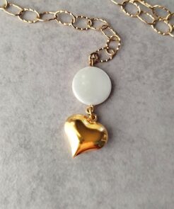 Κολιέ γραμμή Υ πέρλες και αλυσίδα