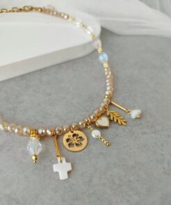 Κολιέ κρύσταλλα και charms