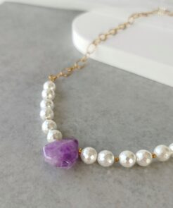 Κολιέ κρύσταλλα αμέθυστο