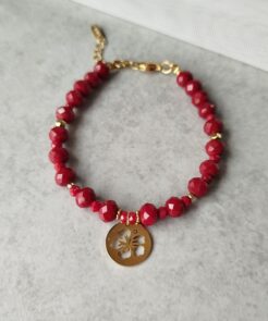 Βραχιόλι Κρύσταλλα σε Σκούρο Κόκκινο