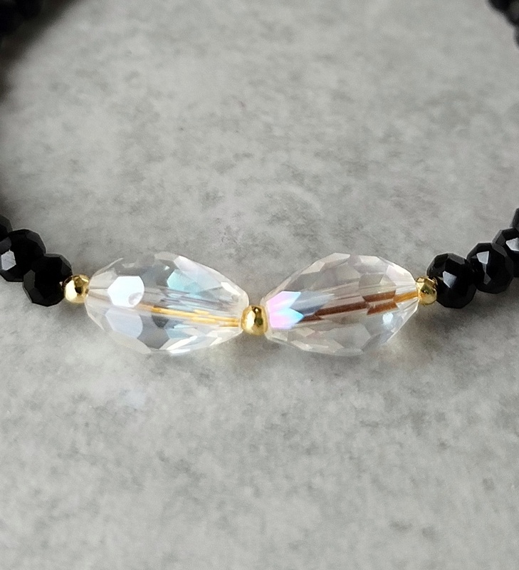 Βραχιόλι μαύρα κρύσταλλα