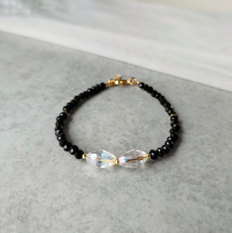 Βραχιόλι μαύρα κρύσταλλα