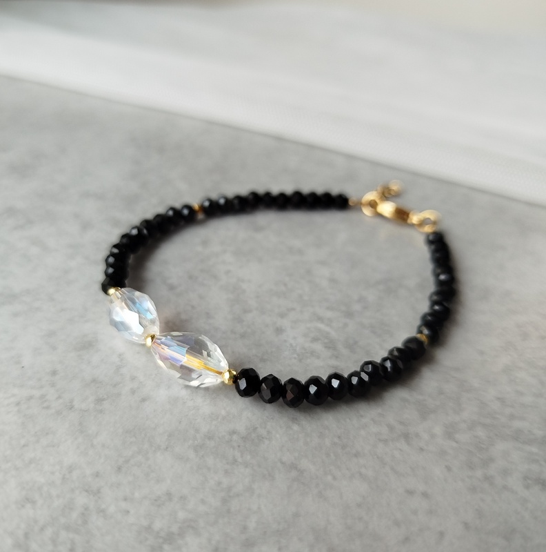 Βραχιόλι μαύρα κρύσταλλα