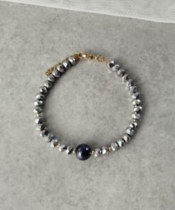 Alternative view of Βραχιόλι  Ασημί Κρύσταλλα και Χρυσόλιθο