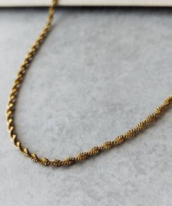 Alternative view of Κολιέ Στριφτή Ατσάλινη Αλυσίδα Κορδόνι