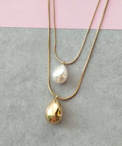 διπλό κολιέ πέρλα