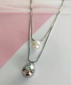 διπλό κολιέ πέρλα