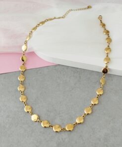 Κολιέ Harmony με Δίσκους από Επιχρυσωμένο Ατσάλι