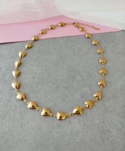 Κολιέ Golden Mini Hearts από Ατσάλι