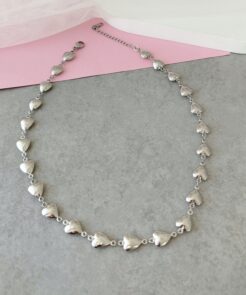 Κολιέ Silver Mini Hearts από Ατσάλι