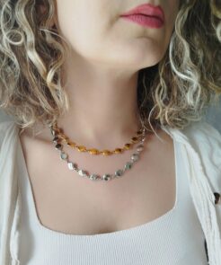 Alternative view of Κολιέ Harmony με Δίσκους από Ατσάλι